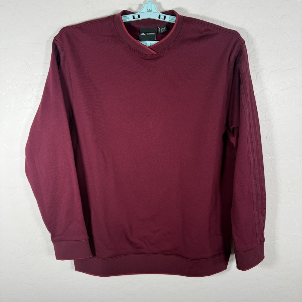 Adidas Ivy Park Sweatshirt Mens Medium Red Pullover Fleece 3 Stripe